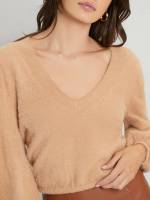 Regular Fit V neck Plain Women Clothing 495