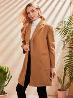  Plain Lapel Women Outerwear 786