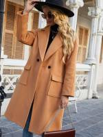 Midi Button Long Sleeve Elegant Women Overcoats 940