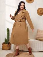  Regular Fit Long Sleeve Lapel Plus Size Outerwears 3113