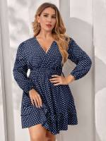  Ruffle Hem Regular Fit Plus Size Dresses 9541