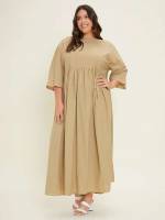  Camel Casual Maxi Plus Size Dresses 501