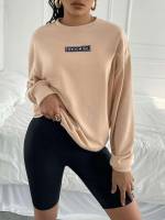 Long Long Sleeve Camel Round Neck Women Sweatshirts 199