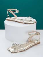  Champagne Glamorous Women Flat Sandals 7609