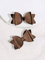 Chocolate Brown Plain Casual Kids Hair Accessories 421