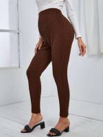 Cropped Skinny Chocolate Brown Casual Maternity Bottoms 7974