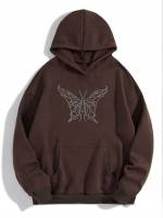 Butterfly Hooded Casual Pocket Girls Sweatshirts 525