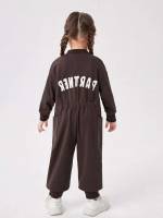  Regular Fit Pocket Casual Toddler Girl Jumpsuits 7320