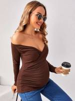  Long Sleeve Elegant Ruched Baby  Mom 1700