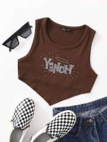  Crop Letter Women Tank Tops  Camis 908