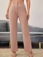  Regular Fit Plain Long Women Suit Pants 953