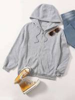 Casual Plain Chocolate Brown Hooded Women Clothing 246