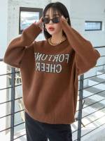 Letter Round Neck Regular Women Clothing 750