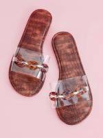  Clear Crocodile Women Flat Sandals 4754