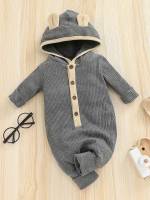  Colorblock Hooded Cute Baby Jumpsuits 5150