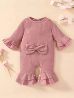 Coffee Brown Long Sleeve Long Cute Baby Onesies 5857