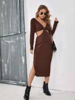  Deep V Neck Midi Maternity 886