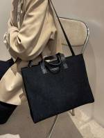  Plain Elegant Coffee Brown Women Tote Bags 8453