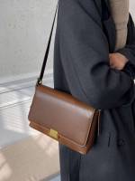 Coffee Brown Elegant Plain Women Bags 1819