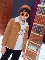 Long Sleeve Plain Collar Boys Jackets 884