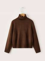 Casual High Neck Plain Boys Sweaters 5359