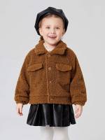  Coffee Brown Plain Long Sleeve Kids Clothing 5716