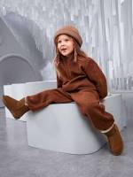 Regular Fit Coffee Brown Casual Toddler Girls Clothing 655