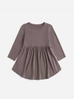 Casual Plain Round Neck Short Toddler Girl Dresses 146