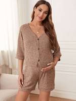 Coffee Brown  Half Sleeve Maternity 2674