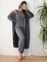  Casual Long Sleeve Women Plus Sleep  Lounge 6592