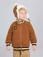 Preppy Zipper Regular Fit Long Sleeve Kids Clothing 2679