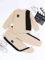 Casual Long Sleeve Round Neck Kids Clothing 4627