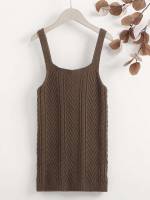  Casual Sleeveless Coffee Brown Toddler Girls Clothing 1614