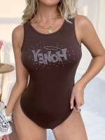   Round Neck Women Bodysuits 2928