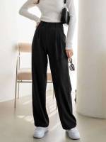  Coffee Brown Plain Regular Fit Women Suit Pants 3604