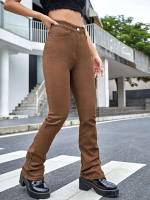  Coffee Brown Regular Fit Women Jeans 1796