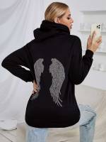 Casual Rhinestone Regular Fit Women Sweatshirts 531