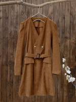 V neck Casual Long Sleeve Belted Women Coats 749