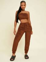 Coffee Brown  Casual Women Sleep  Lounge 4754