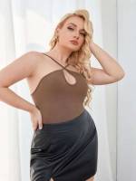 Plain  Sexy Plus Size Jumpsuits  Bodysuits 7809