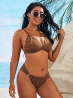  Plain Ring Plus Size Beachwear 7216