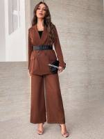 Patched Long Sleeve Elegant Women Suits 4519