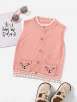 Cartoon Regular Casual Button Baby Knitwear 6680