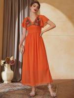 Boho Long Appliques Women Clothing 6429