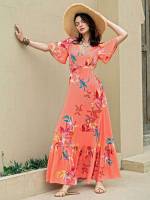 V neck Short Sleeve Maxi Backless Women Dresses 1210