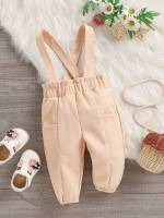 Plain  Sleeveless Baby Jumpsuits 4845