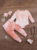 Tie Dye Casual Regular Fit Round Neck Baby  Mom 706