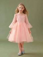 Coral Pink  Midi Girls Clothing 279