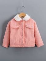 Long Sleeve Plain Regular Fit Pocket Toddler Girls Clothing 5311