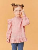 Regular Stand Collar Regular Fit Toddler Girls Tops 1328